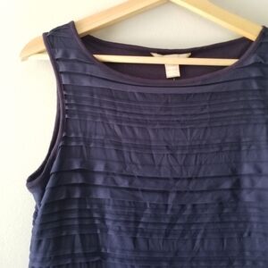 Banana Republic Textured Navy Blue Tank Top SP